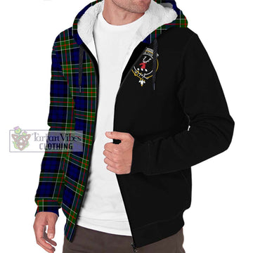 Colquhoun Tartan Sherpa Hoodie with Family Crest and Half Of Me Style