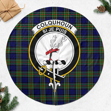 Colquhoun Tartan Christmas Tree Skirt with Family Crest