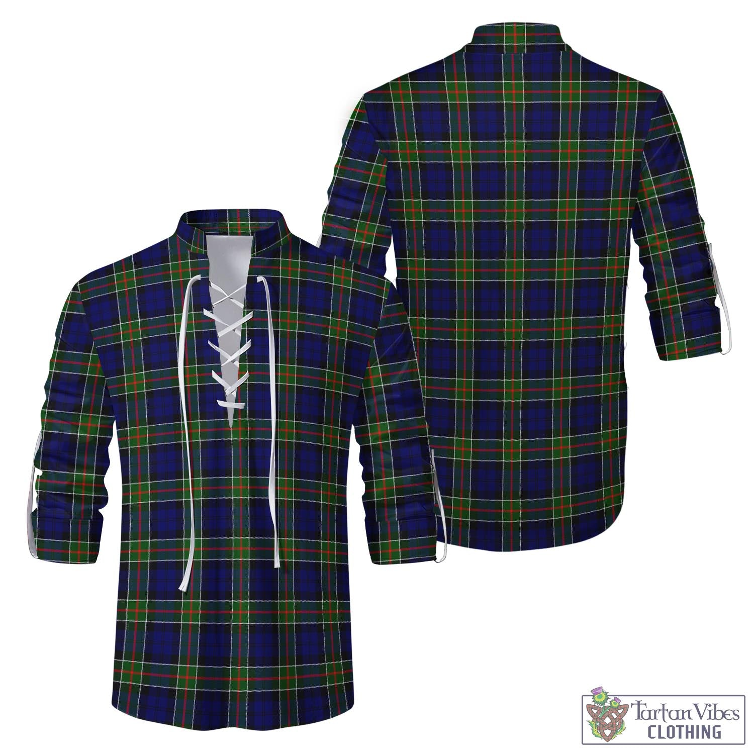 Tartan Vibes Clothing Colquhoun Modern Tartan Men's Scottish Traditional Jacobite Ghillie Kilt Shirt