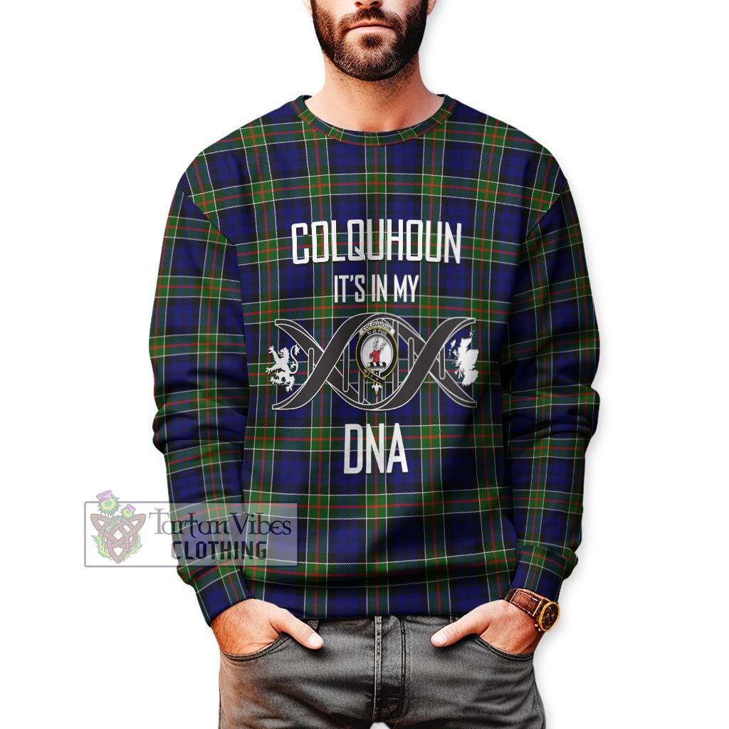 Tartan Vibes Clothing Colquhoun Modern Tartan Sweatshirt with Family Crest DNA In Me Style