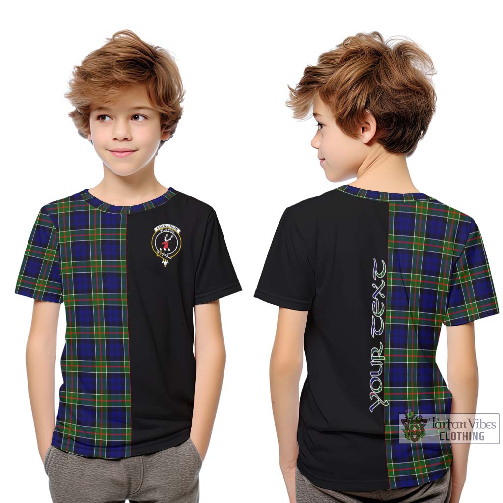 Tartan Vibes Clothing Colquhoun Modern Tartan Kid T-Shirt with Family Crest and Half Of Me Style