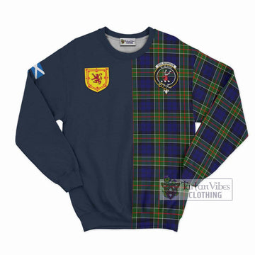 Colquhoun Tartan Sweatshirt Alba with Scottish Lion Royal Arm Half Style