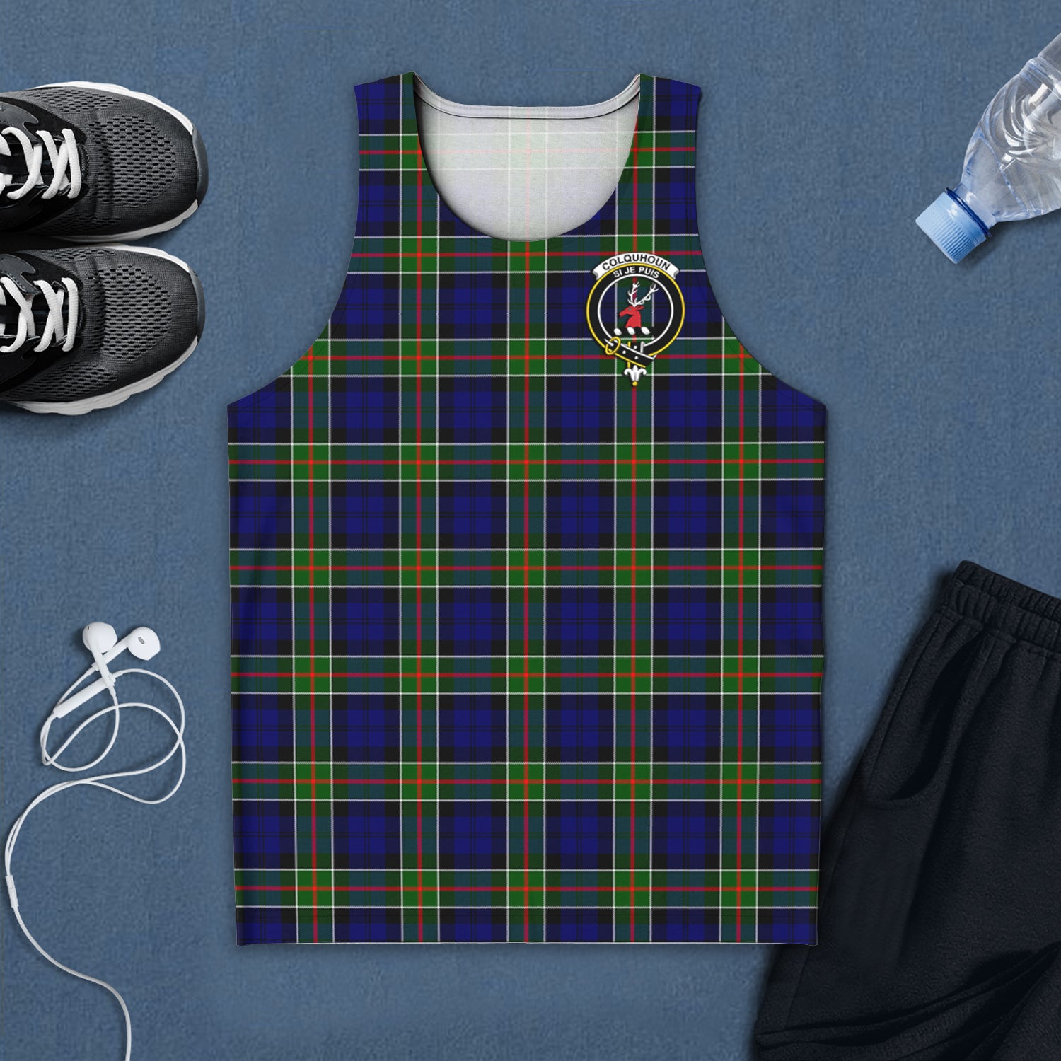 colquhoun-modern-tartan-mens-tank-top-with-family-crest