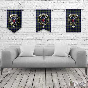 Colquhoun Tartan Gonfalon, Tartan Banner with Family Crest