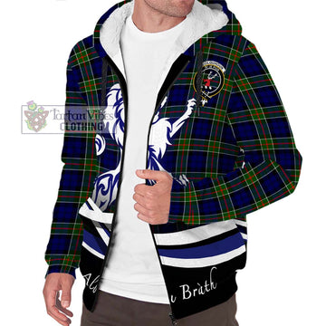 Colquhoun Tartan Sherpa Hoodie with Alba Gu Brath Regal Lion Emblem