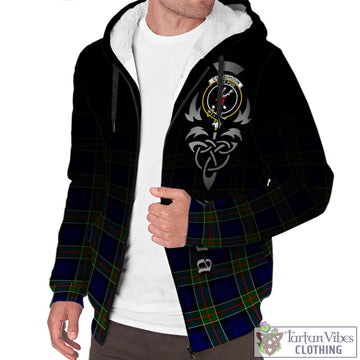 Colquhoun Tartan Sherpa Hoodie Featuring Alba Gu Brath Family Crest Celtic Inspired