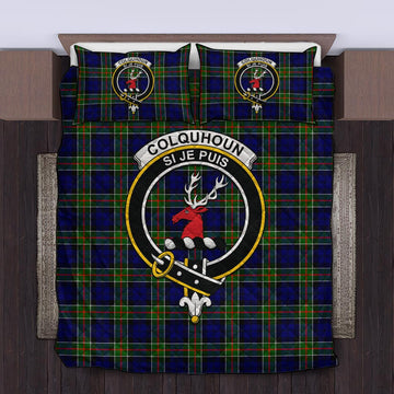 Colquhoun Tartan Quilt Bed Set with Family Crest