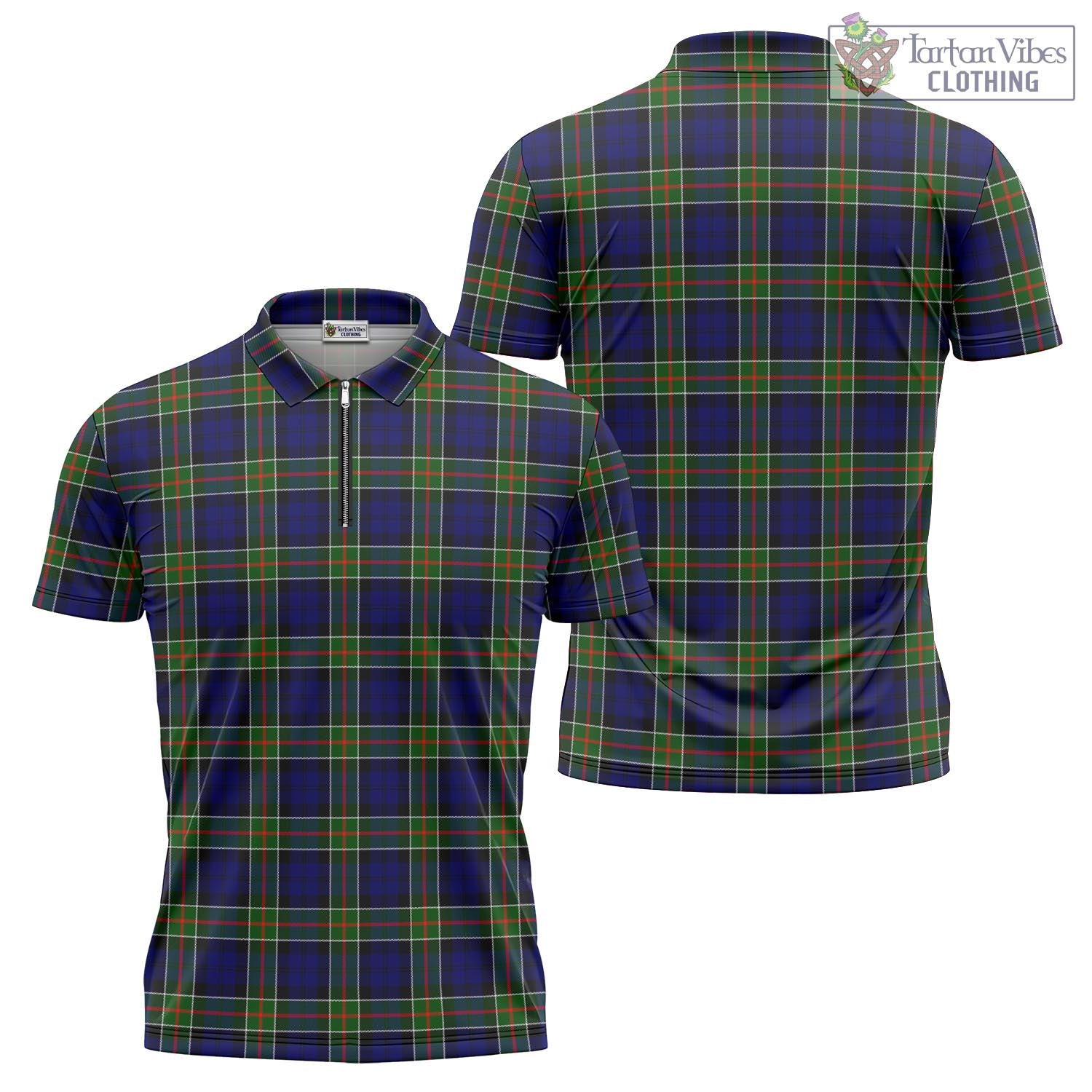 Tartan Vibes Clothing Colquhoun Modern Tartan Zipper Polo Shirt