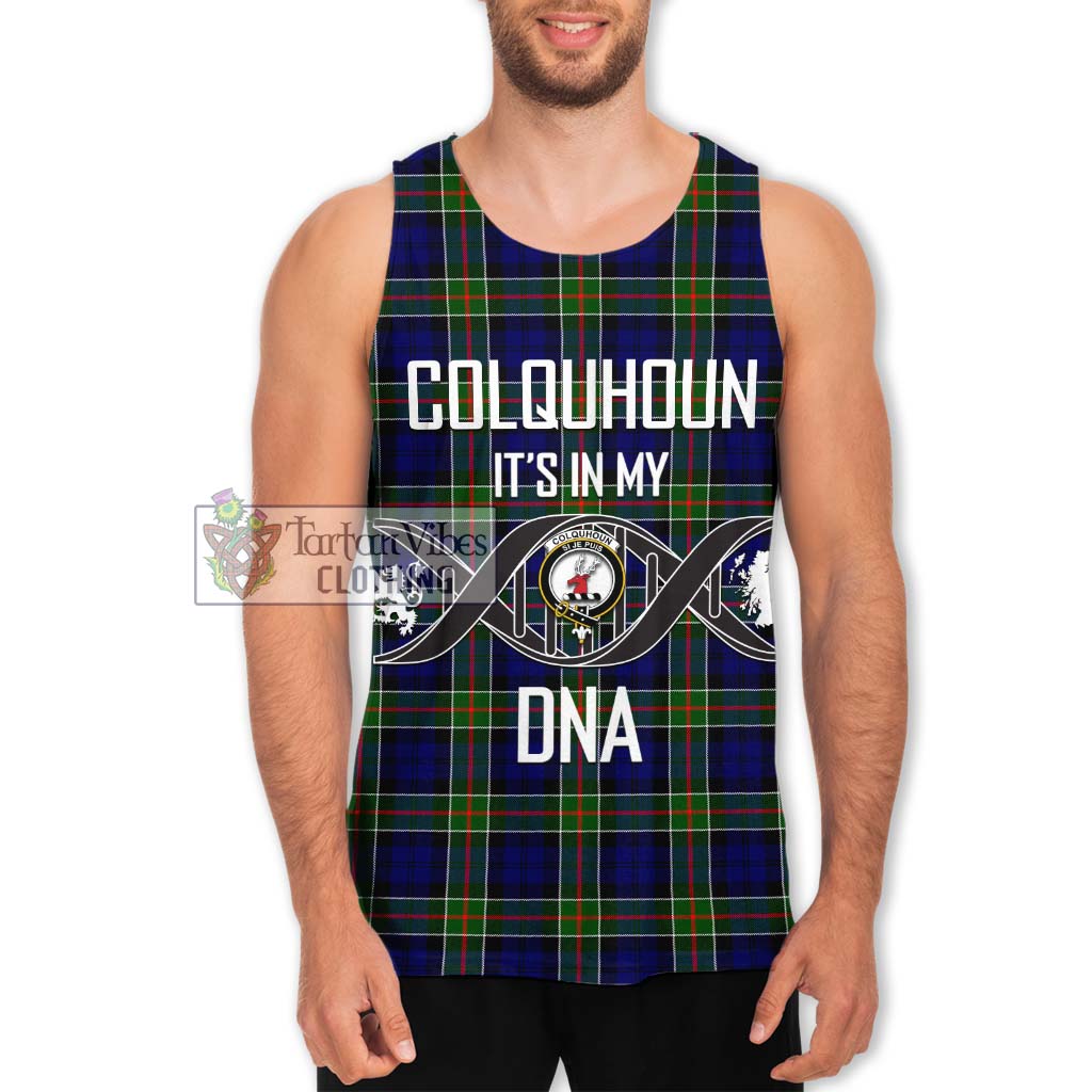 Tartan Vibes Clothing Colquhoun Modern Tartan Men's Tank Top with Family Crest DNA In Me Style