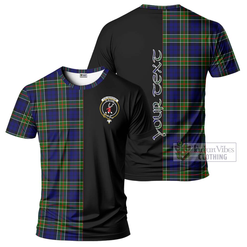 Tartan Vibes Clothing Colquhoun Modern Tartan T-Shirt with Family Crest and Half Of Me Style