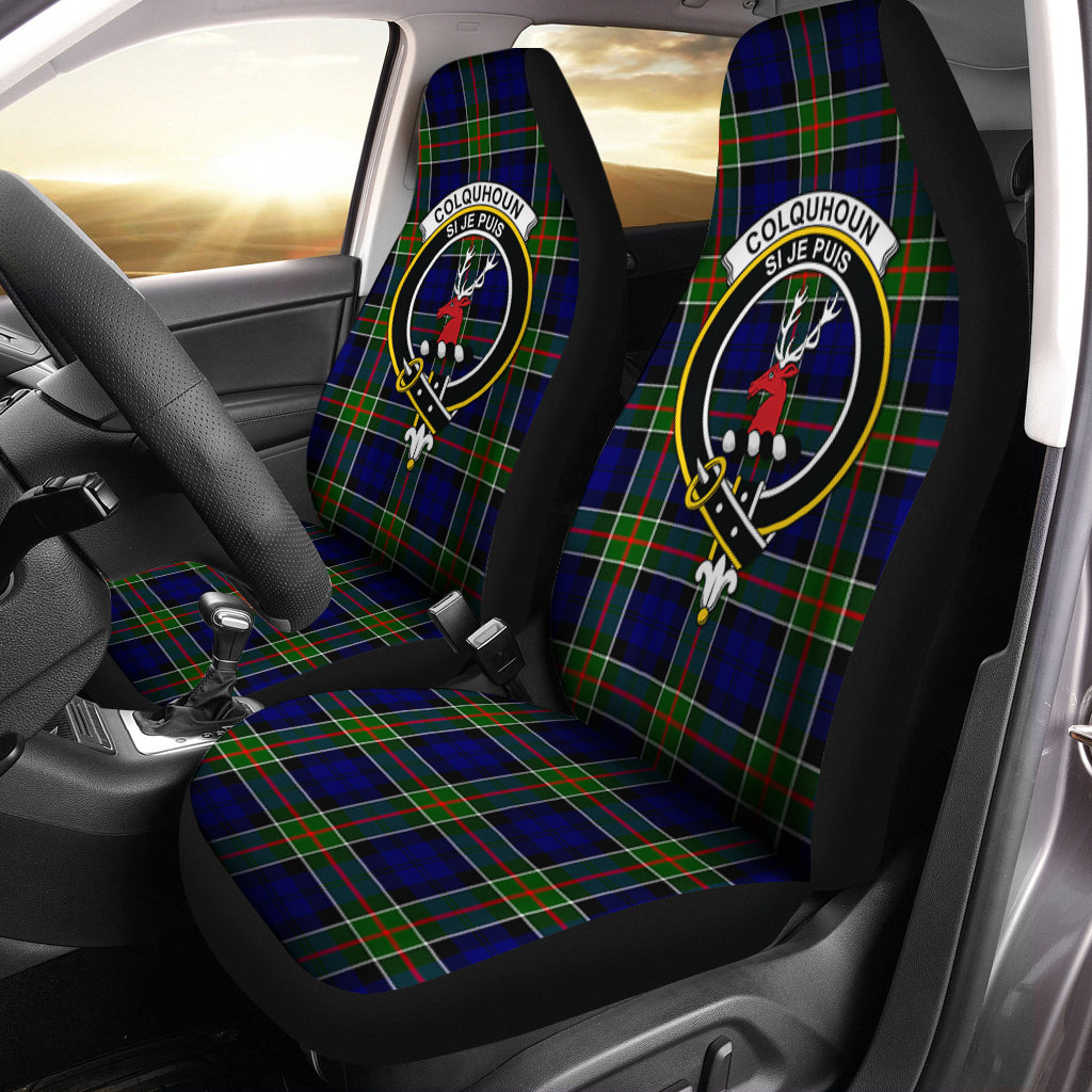 Colquhoun Modern Tartan Car Seat Cover with Family Crest One Size - Tartanvibesclothing