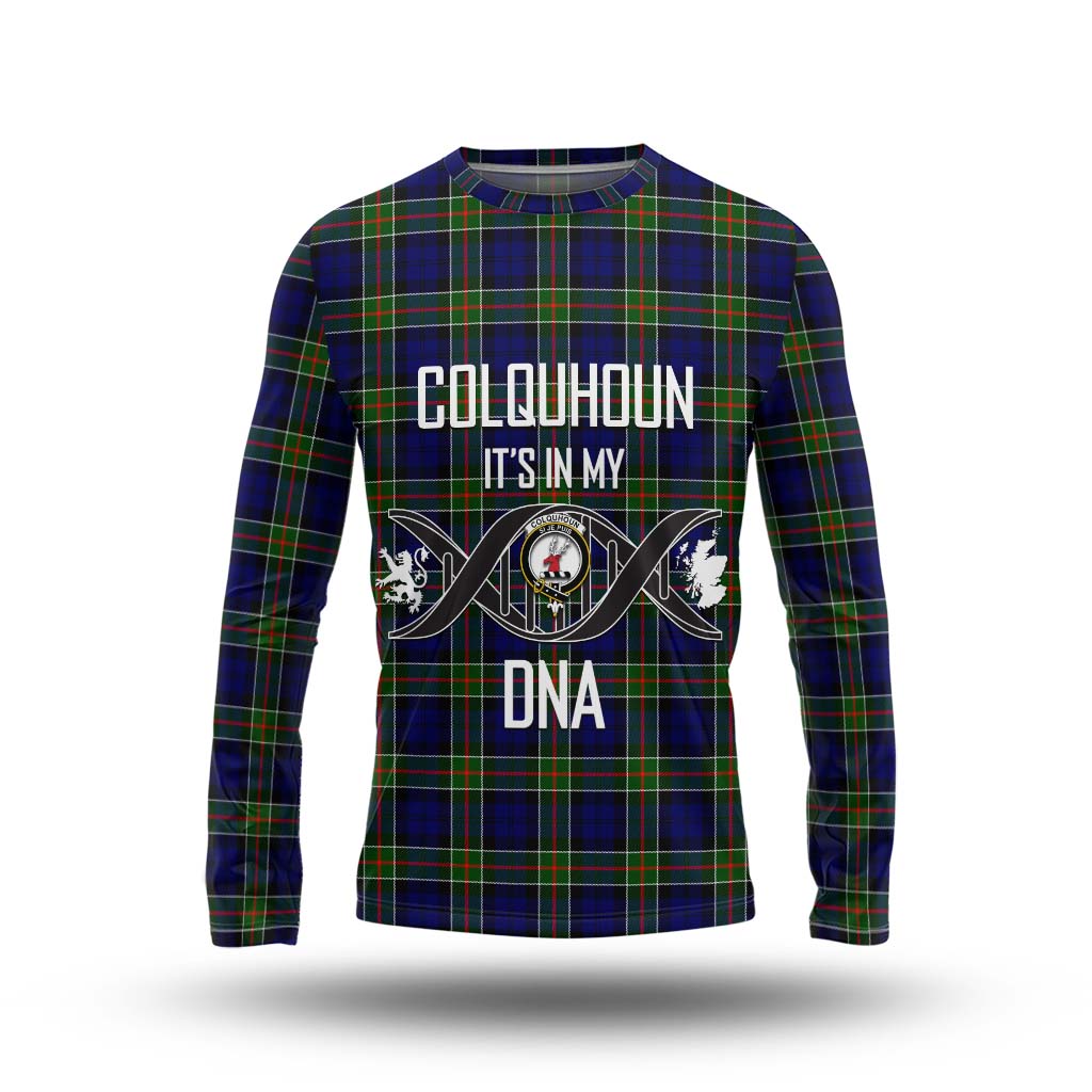 Tartan Vibes Clothing Colquhoun Modern Tartan Long Sleeve T-Shirt with Family Crest DNA In Me Style