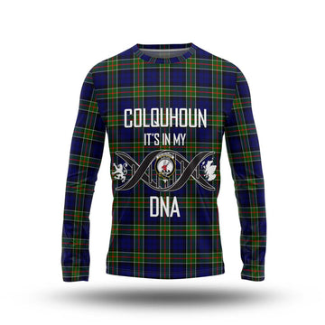 Colquhoun Tartan Long Sleeve T-Shirt with Family Crest DNA In Me Style