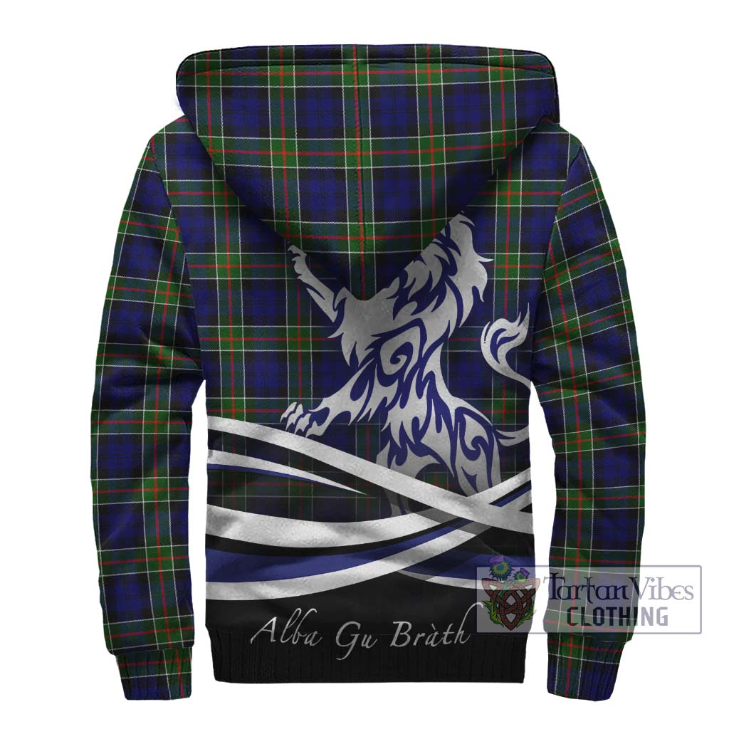 Tartan Vibes Clothing Colquhoun Modern Tartan Sherpa Hoodie with Alba Gu Brath Regal Lion Emblem