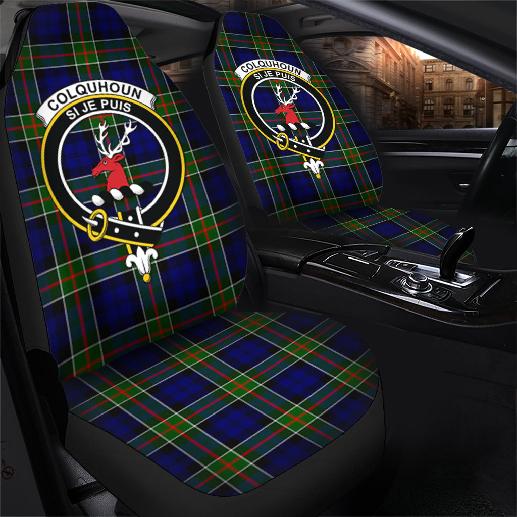 Colquhoun Modern Tartan Car Seat Cover with Family Crest - Tartanvibesclothing