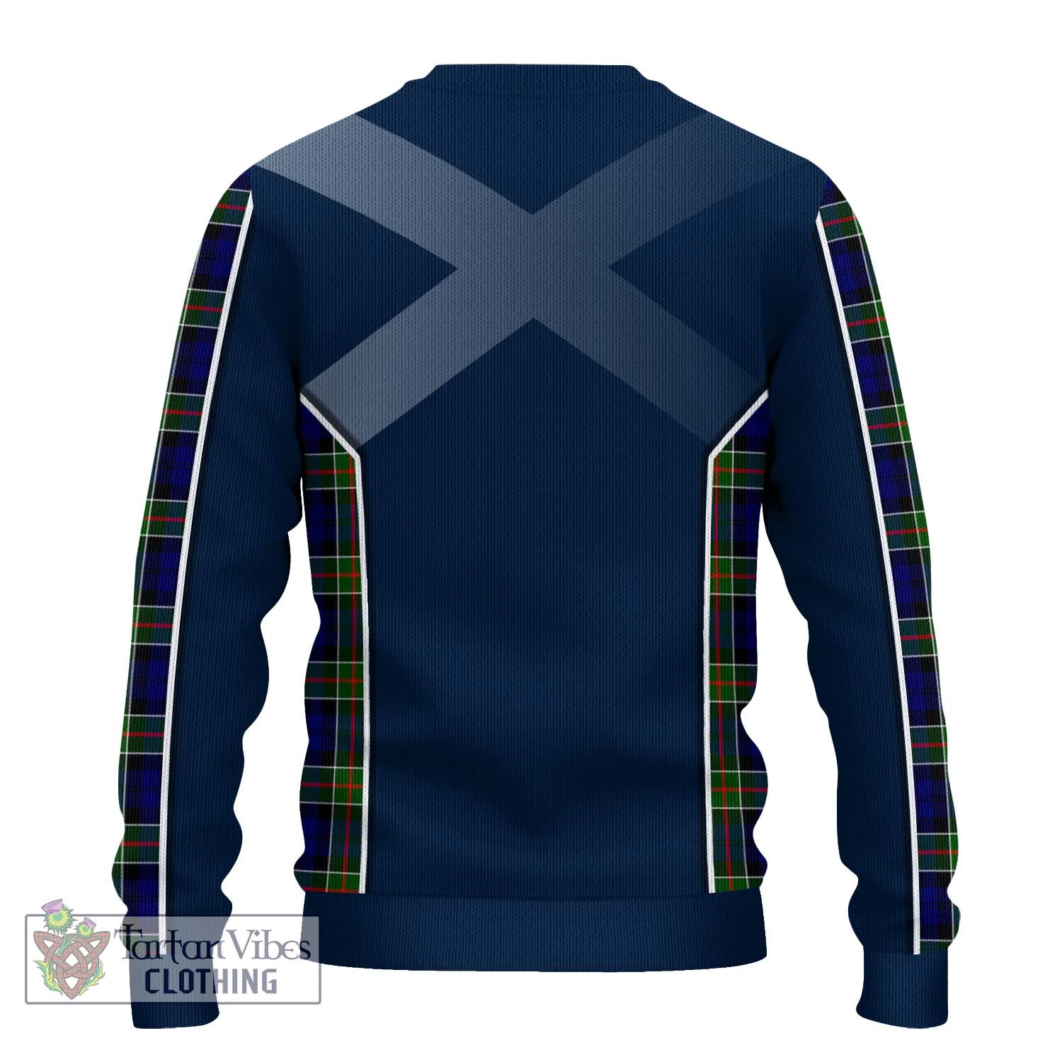 Tartan Vibes Clothing Colquhoun Modern Tartan Knitted Sweater with Family Crest and Lion Rampant Vibes Sport Style