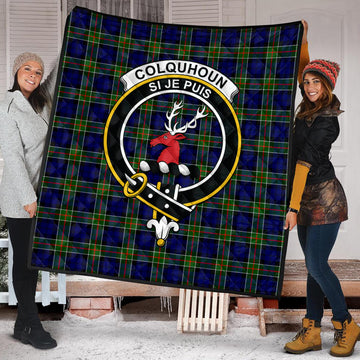 Colquhoun Tartan Quilt with Family Crest