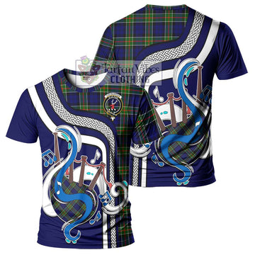 Colquhoun Tartan T-Shirt with Epic Bagpipe Style