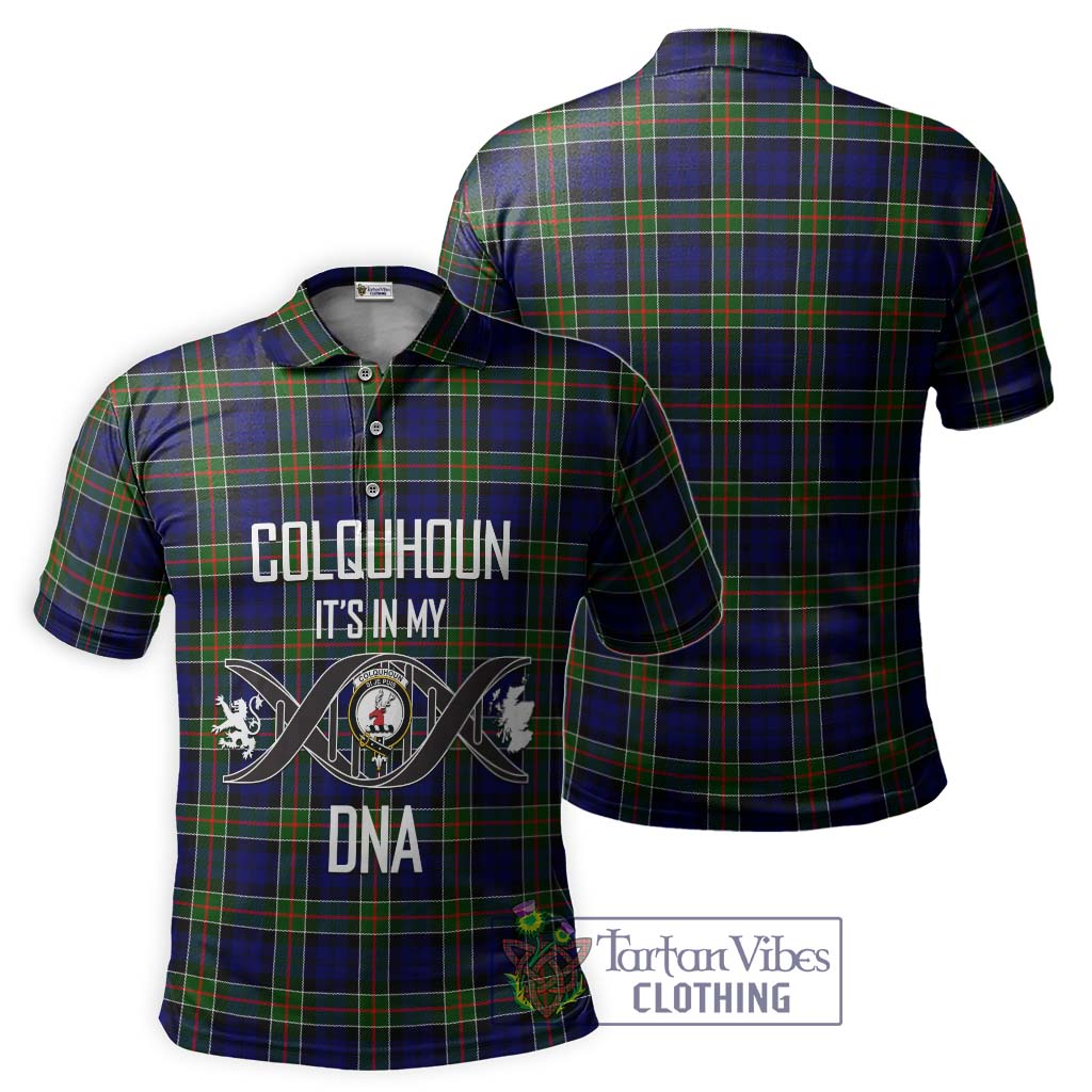 Tartan Vibes Clothing Colquhoun Modern Tartan Polo Shirt with Family Crest DNA In Me Style