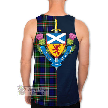 Colquhoun Tartan Men's Tank Top with Scottish Lion Royal Arm Half Style