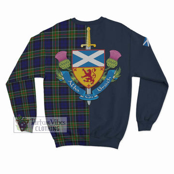 Colquhoun Tartan Sweatshirt Alba with Scottish Lion Royal Arm Half Style