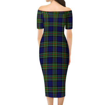 Colquhoun Tartan Off Shoulder Lady Dress