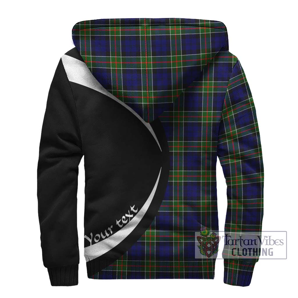 Colquhoun Tartan Sherpa Hoodie with Family Crest Circle Style - Tartan Vibes Clothing