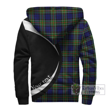 Colquhoun Tartan Sherpa Hoodie with Family Crest Circle Style