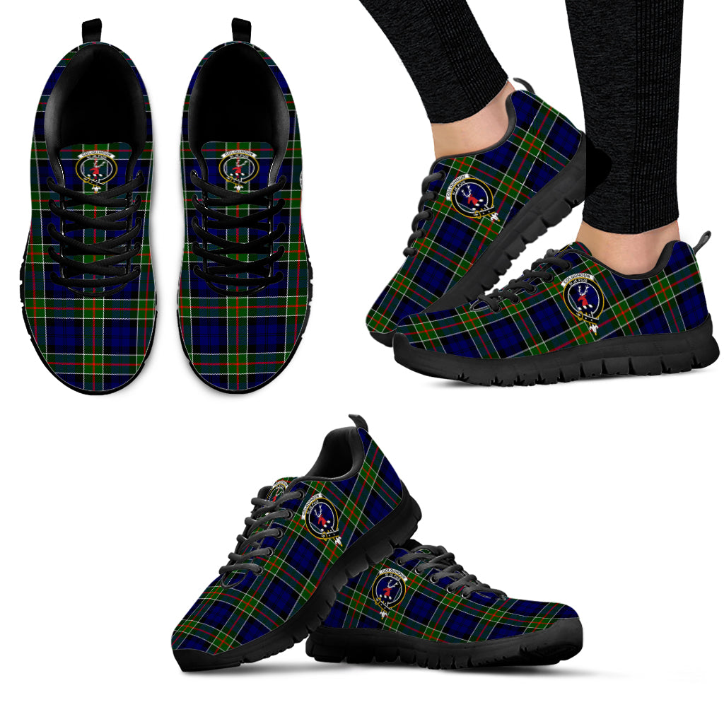 Colquhoun Tartan Sneakers with Family Crest - Tartan Vibes Clothing