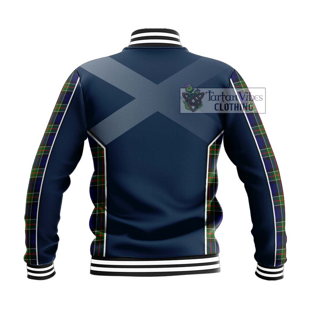 Tartan Vibes Clothing Colquhoun Modern Tartan Baseball Jacket with Family Crest and Lion Rampant Vibes Sport Style