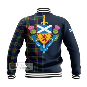 Colquhoun Tartan Baseball Jacket with Scottish Lion Royal Arm Half Style