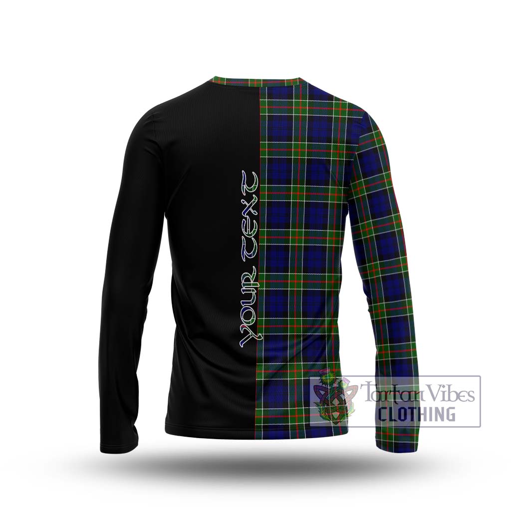 Tartan Vibes Clothing Colquhoun Modern Tartan Long Sleeve T-Shirt with Family Crest and Half Of Me Style