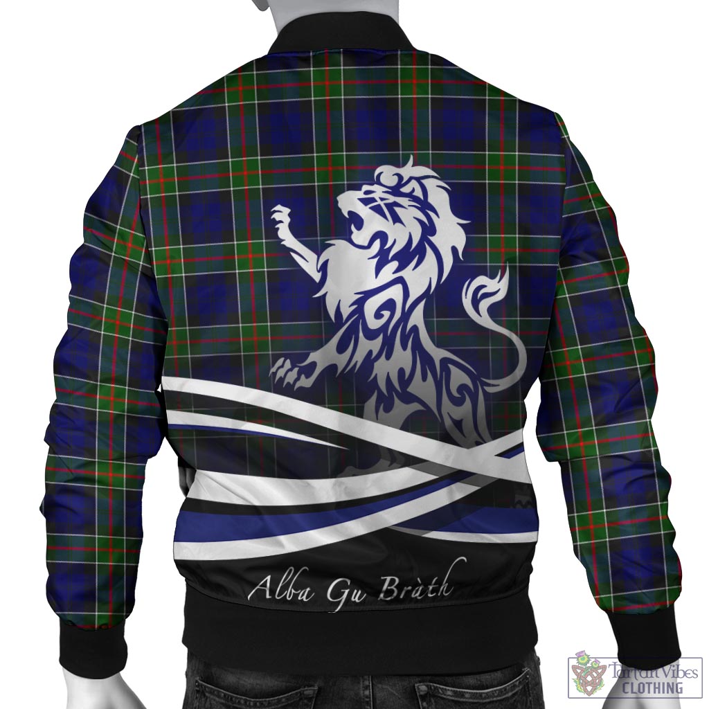 Tartan Vibes Clothing Colquhoun Modern Tartan Bomber Jacket with Alba Gu Brath Regal Lion Emblem