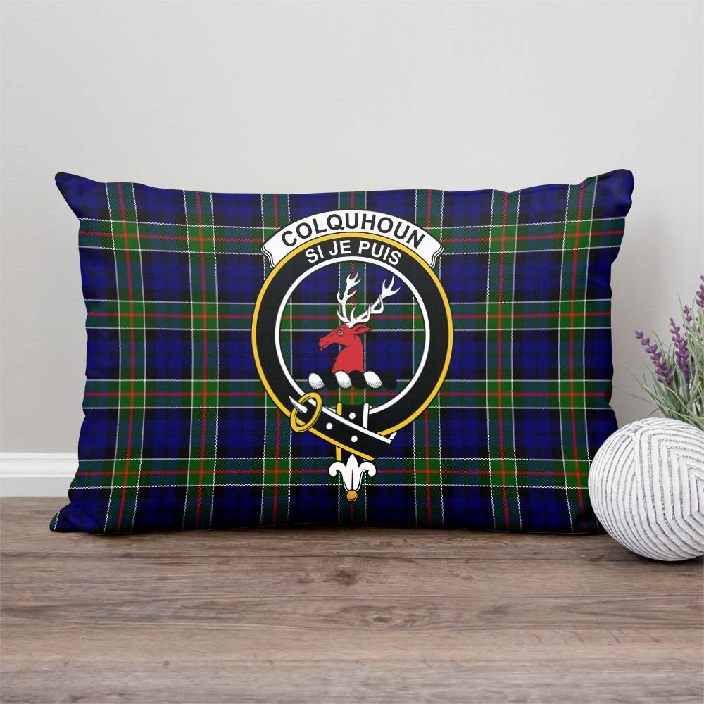 Colquhoun Modern Tartan Pillow Cover with Family Crest Rectangle Pillow Cover - Tartanvibesclothing