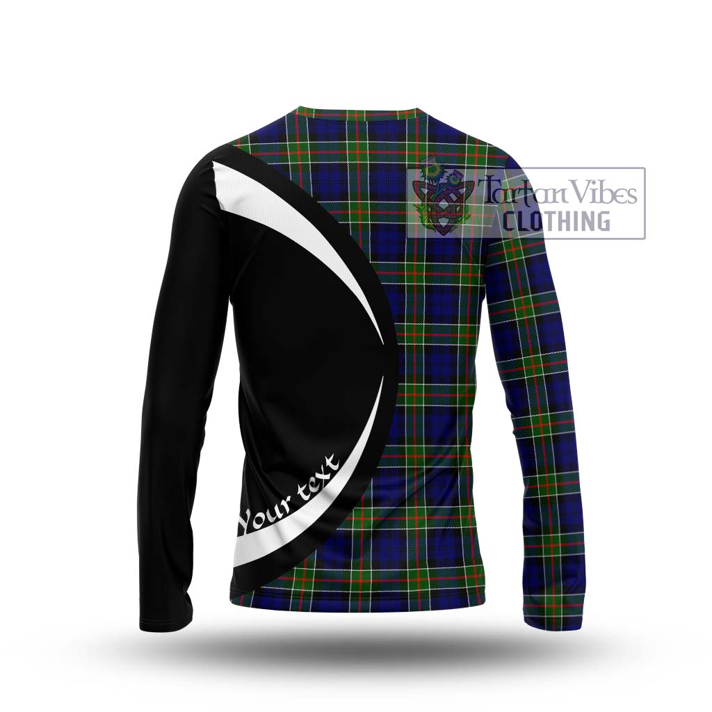 Colquhoun Tartan Long Sleeve T-Shirt with Family Crest Circle Style - Tartan Vibes Clothing