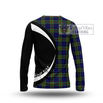 Colquhoun Tartan Long Sleeve T-Shirt with Family Crest Circle Style