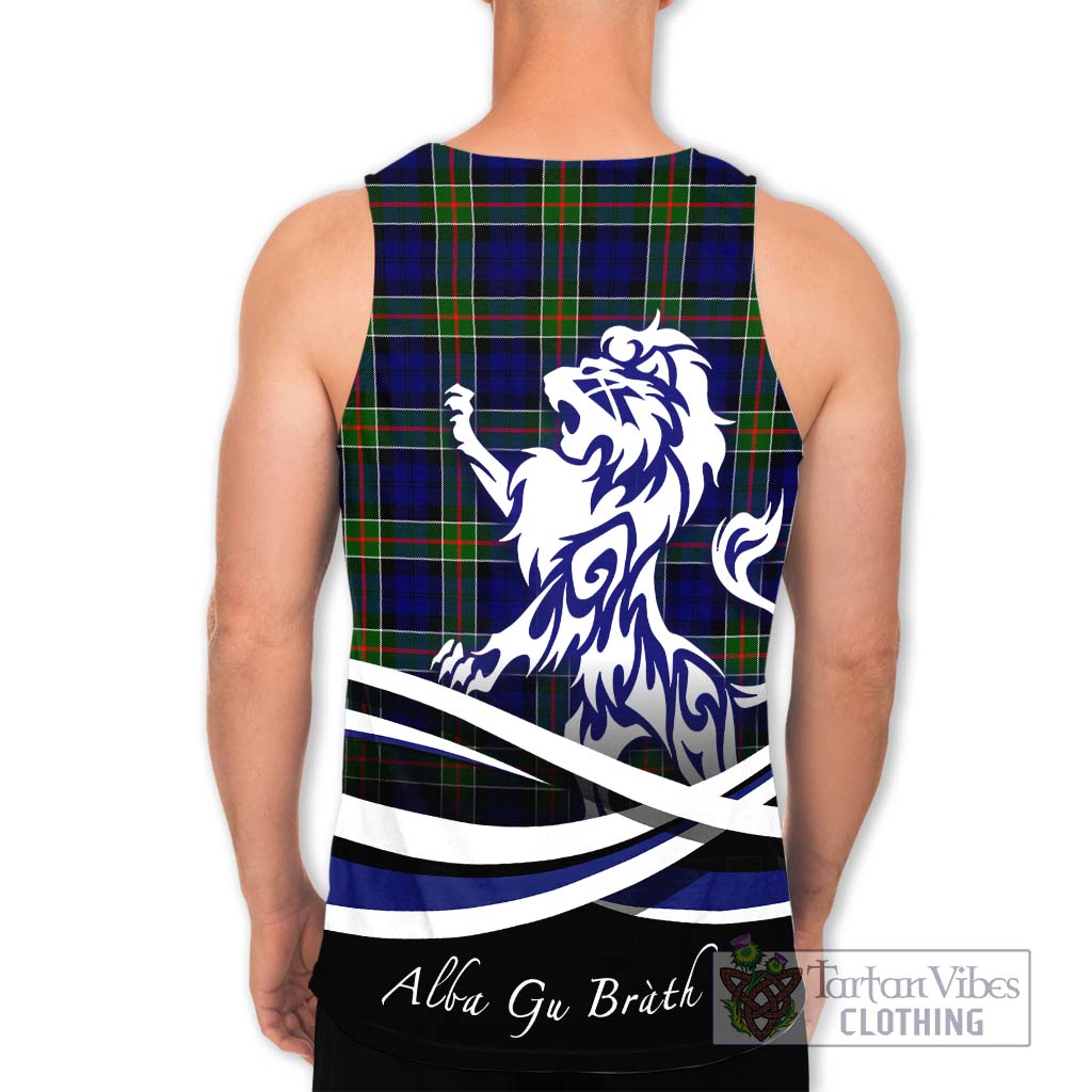 Tartan Vibes Clothing Colquhoun Modern Tartan Men's Tank Top with Alba Gu Brath Regal Lion Emblem