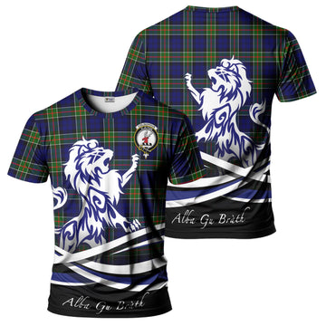 Colquhoun Tartan T-Shirt with Alba Gu Brath Regal Lion Emblem