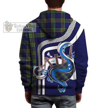 Colquhoun Tartan Hoodie with Epic Bagpipe Style