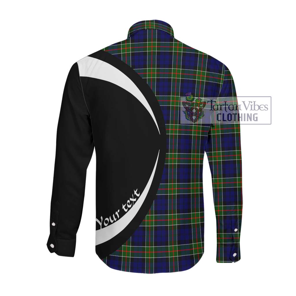 Tartan Vibes Clothing Colquhoun Modern Tartan Long Sleeve Button Up with Family Crest Circle Style