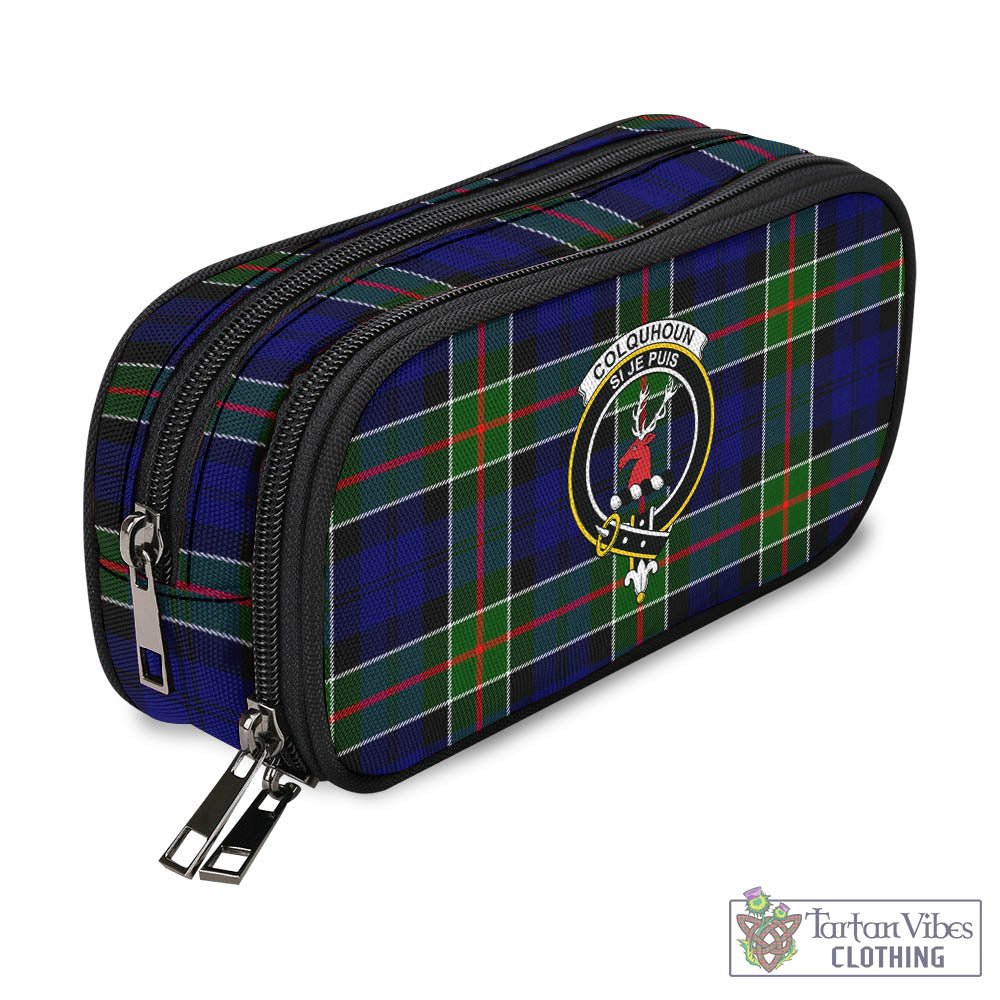 Tartan Vibes Clothing Colquhoun Modern Tartan Pen and Pencil Case with Family Crest