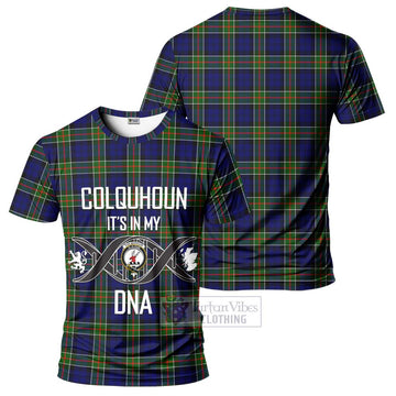 Colquhoun Modern Tartan T-Shirt with Family Crest DNA In Me Style