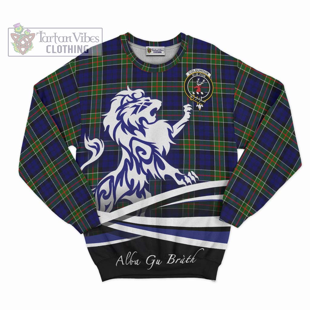 Tartan Vibes Clothing Colquhoun Modern Tartan Sweatshirt with Alba Gu Brath Regal Lion Emblem