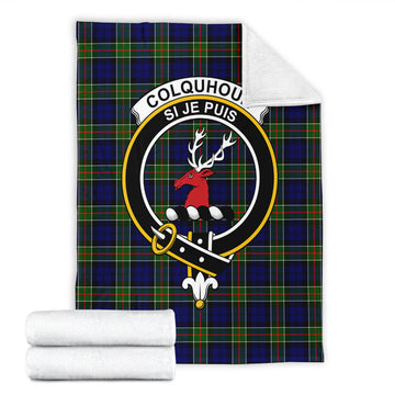 Colquhoun Tartan Blanket with Family Crest