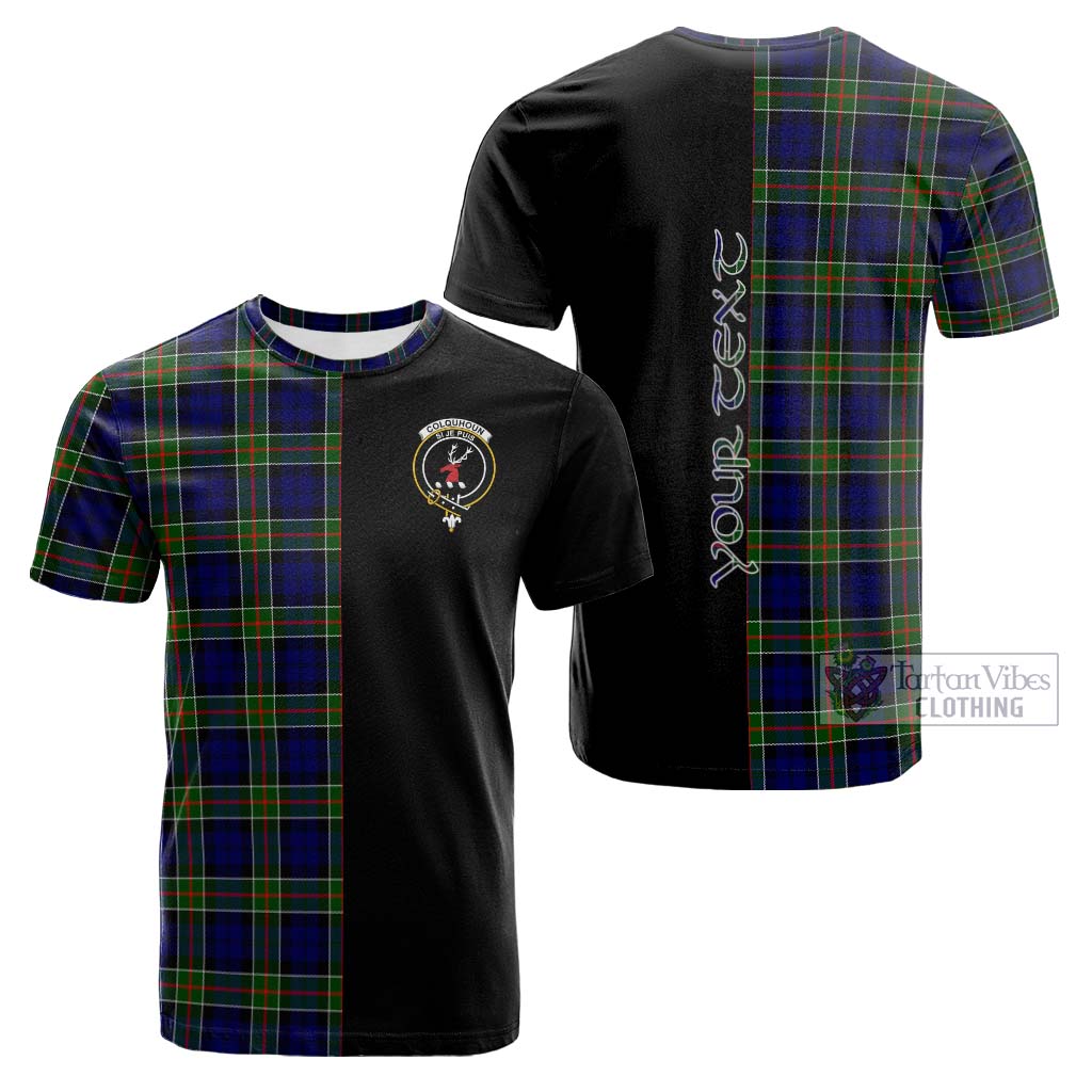 Tartan Vibes Clothing Colquhoun Modern Tartan Cotton T-shirt with Family Crest and Half Of Me Style