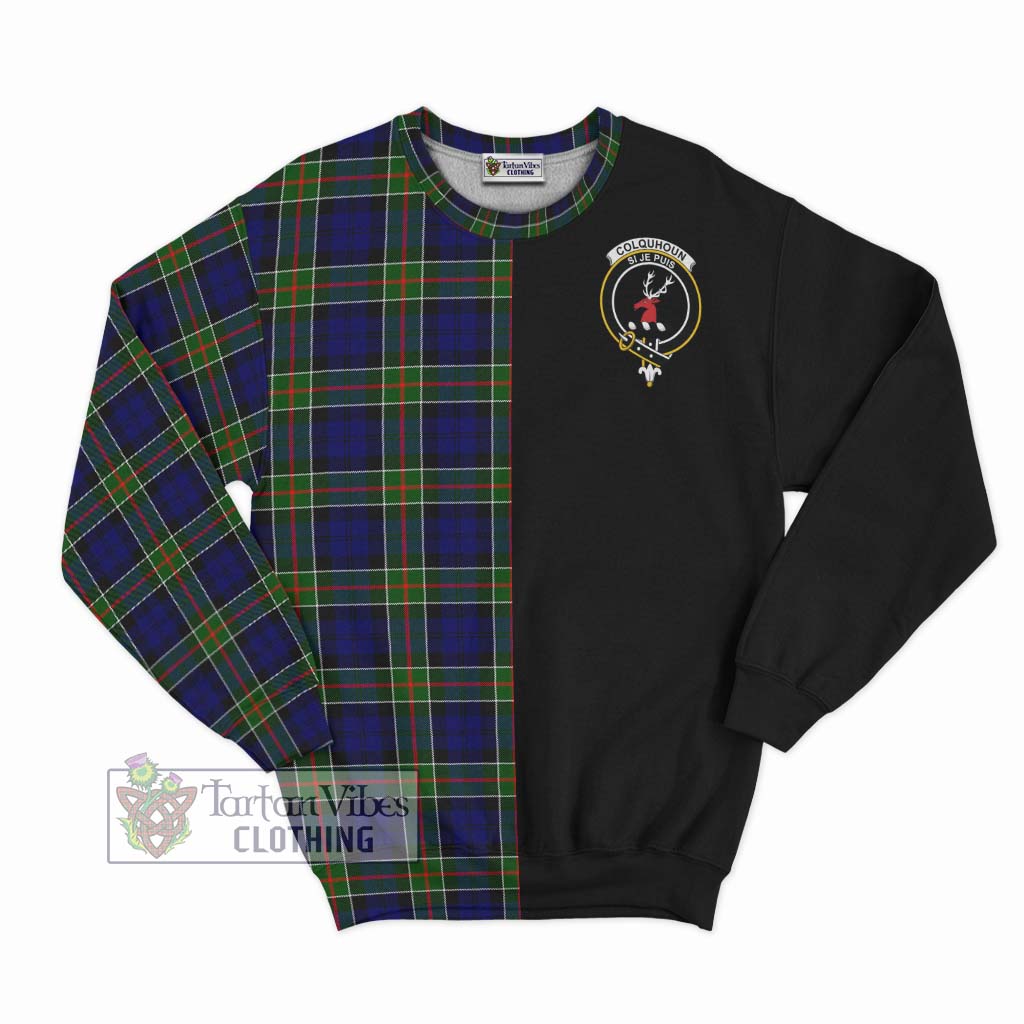 Tartan Vibes Clothing Colquhoun Modern Tartan Sweatshirt with Family Crest and Half Of Me Style