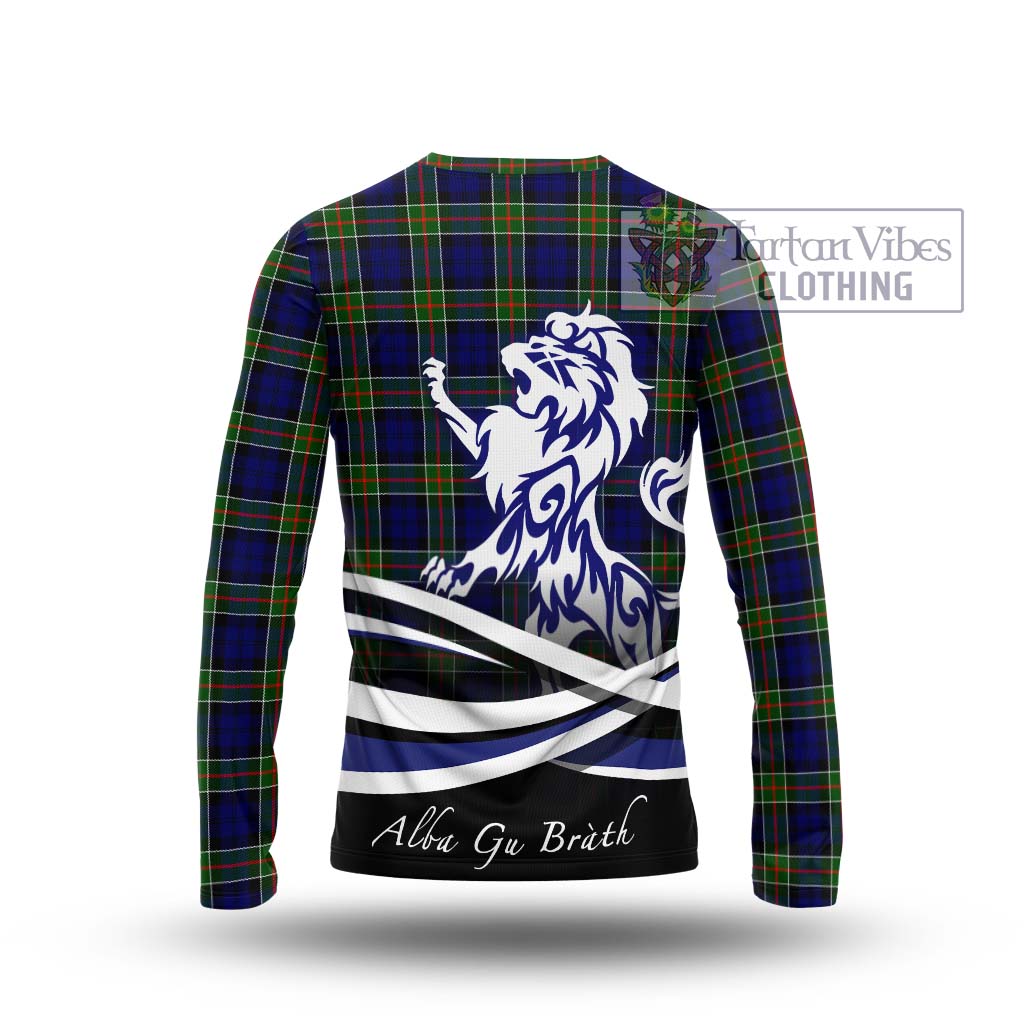 Tartan Vibes Clothing Colquhoun Modern Tartan Long Sleeve T-Shirt with Alba Gu Brath Regal Lion Emblem