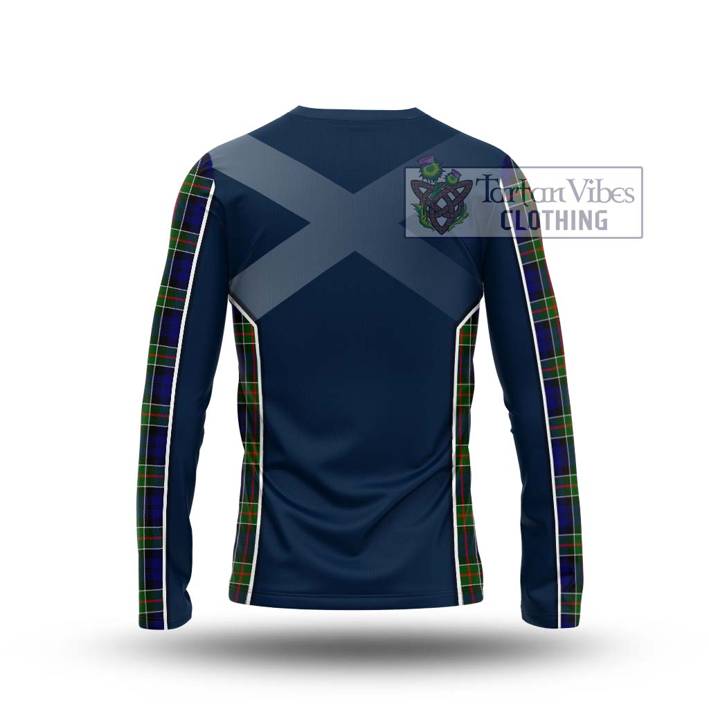 Tartan Vibes Clothing Colquhoun Modern Tartan Long Sleeve T-Shirt with Family Crest and Lion Rampant Vibes Sport Style