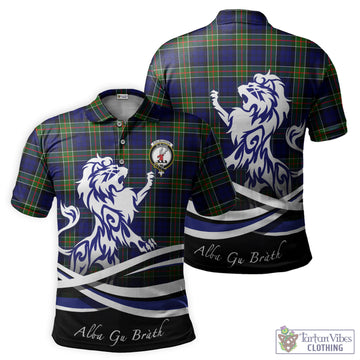 Colquhoun Tartan Polo Shirt with Alba Gu Brath Regal Lion Emblem