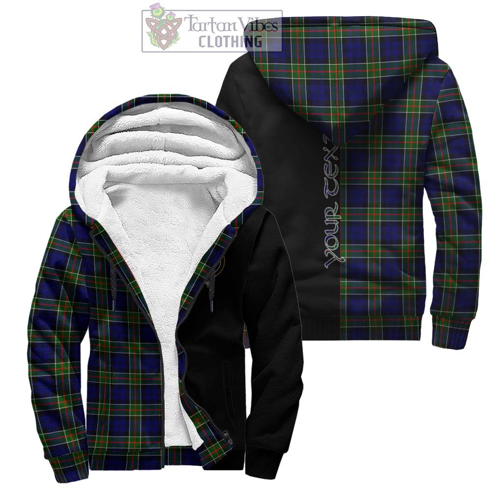 Tartan Vibes Clothing Colquhoun Modern Tartan Sherpa Hoodie with Family Crest and Half Of Me Style